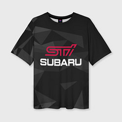 Женская футболка оверсайз SUBARU STI, СУБАРУ
