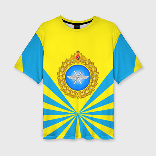 Женская футболка оверсайз Большая эмблема ВВС РФ / 3D-принт – фото 1
