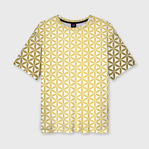 Женская футболка оверсайз Цветок Жизни золото / 3D-принт – фото 1
