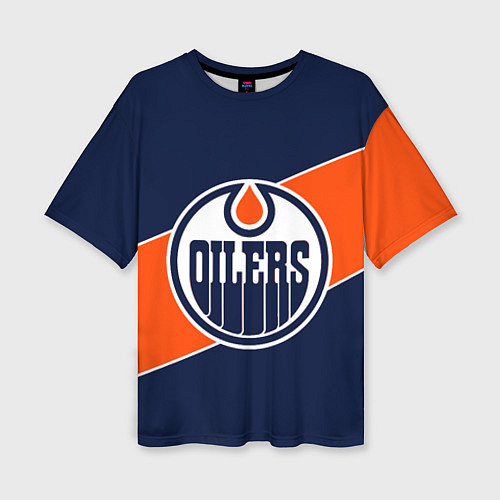 Женская футболка оверсайз Эдмонтон Ойлерз Edmonton Oilers NHL / 3D-принт – фото 1