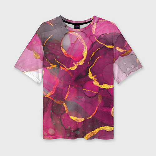 Женская футболка оверсайз Малиновое вино / 3D-принт – фото 1