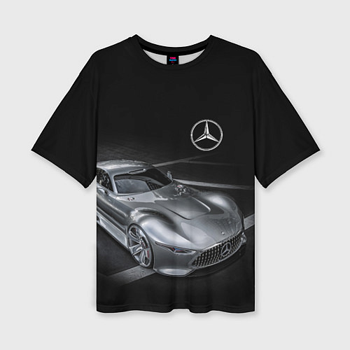 Женская футболка оверсайз Mercedes-Benz motorsport black / 3D-принт – фото 1