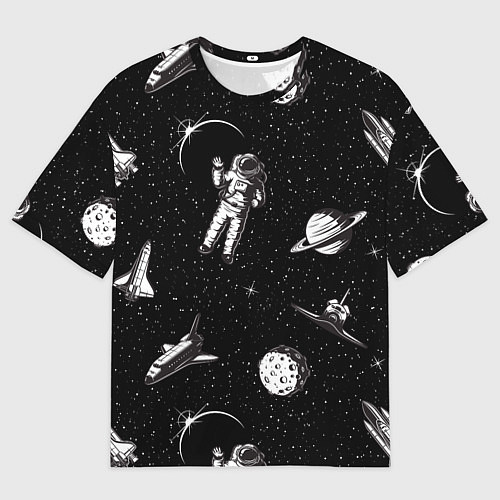 Женская футболка оверсайз Космический вояж / 3D-принт – фото 1