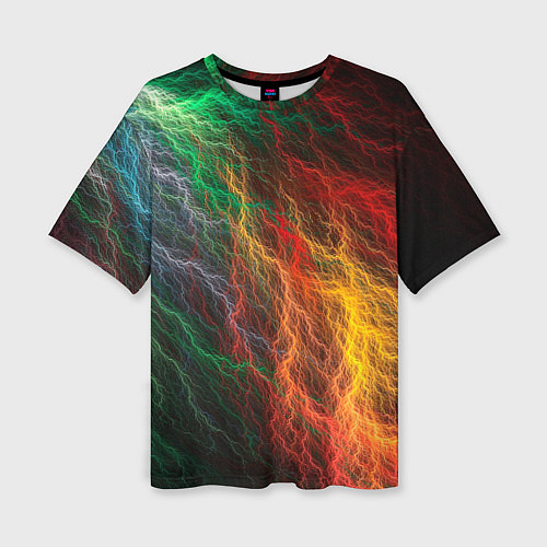 Женская футболка оверсайз Цветной разряд / 3D-принт – фото 1