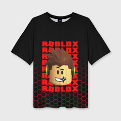 Футболка оверсайз женская ROBLOX LEGO FACE УЗОР СОТЫ, цвет: 3D-принт