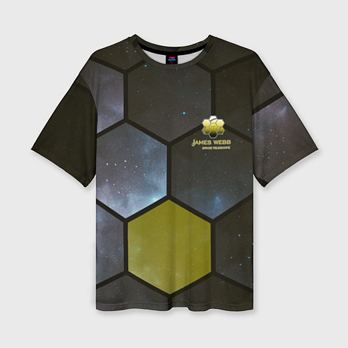 Женская футболка оверсайз JWST space cell theme / 3D-принт – фото 1