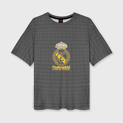 Женская футболка оверсайз Real Madrid graphite theme / 3D-принт – фото 1