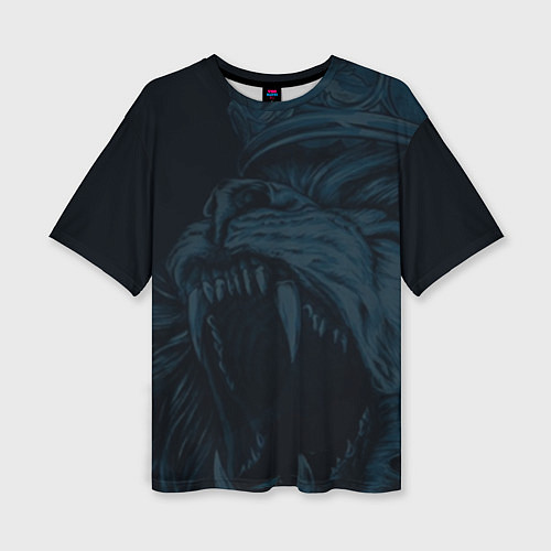 Женская футболка оверсайз Zenit lion dark theme / 3D-принт – фото 1