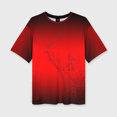 Женская футболка оверсайз Спартак Гладиатор Red Theme / 3D-принт – фото 1