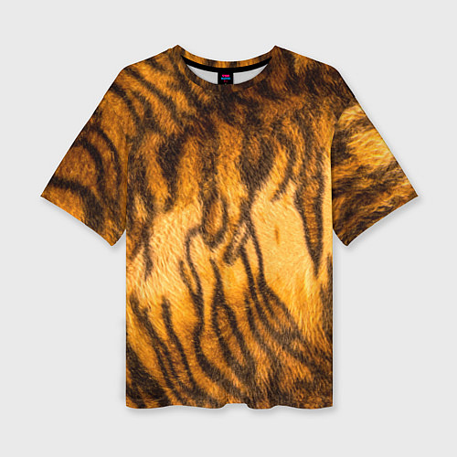 Женская футболка оверсайз Шкура тигра 2022 / 3D-принт – фото 1