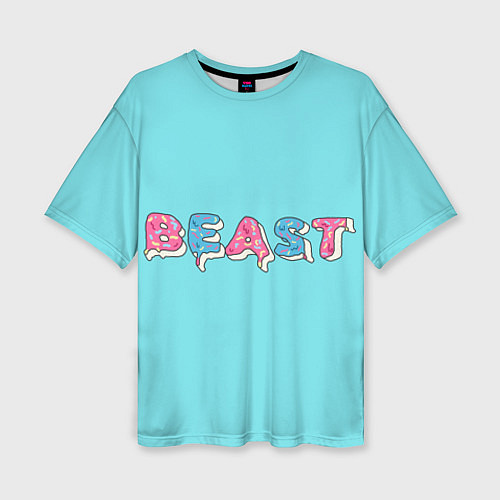 Женская футболка оверсайз Mr Beast Donut / 3D-принт – фото 1