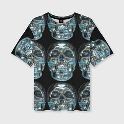 Женская футболка оверсайз Skulls pattern 2028