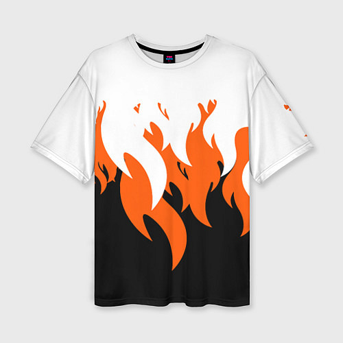 Женская футболка оверсайз Оранжевый Огонь / 3D-принт – фото 1