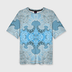 Женская футболка оверсайз Коллекция Фрактальная мозаика Голубой 292-6-n