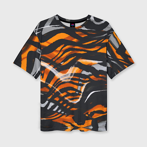 Женская футболка оверсайз Окрас тигра / 3D-принт – фото 1