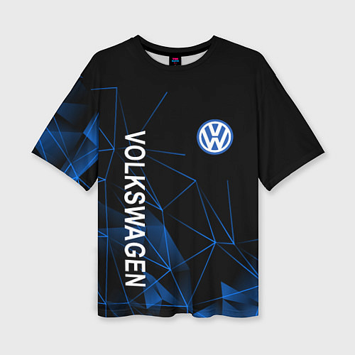 Женская футболка оверсайз Volkswagen, Фольцваген Геометрия / 3D-принт – фото 1