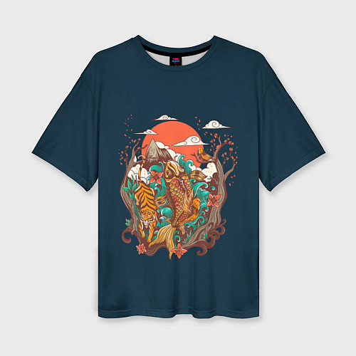 Женская футболка оверсайз Осенний Закат / 3D-принт – фото 1