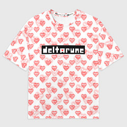 Футболка оверсайз женская DELTARUNE PATTERN LOGO, цвет: 3D-принт