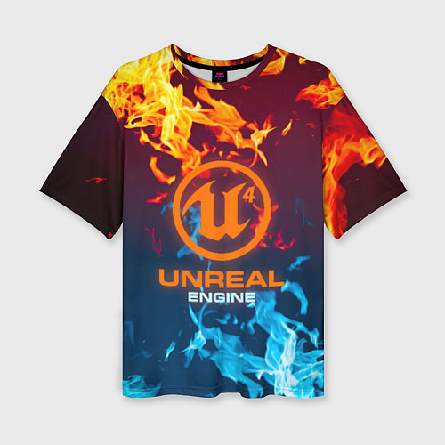 Женская футболка оверсайз Unreal Огонь / 3D-принт – фото 1