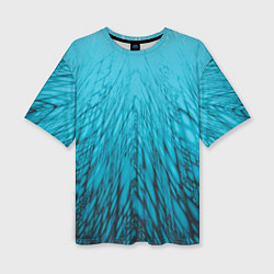 Женская футболка оверсайз Коллекция Rays Лучи Голубой и черный Абстракция 65
