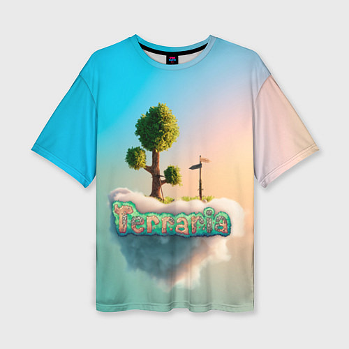 Женская футболка оверсайз Облако в Террарии / 3D-принт – фото 1