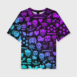 Футболка оверсайз женская UNDERTALE NEON PATTERN УЗОР, цвет: 3D-принт