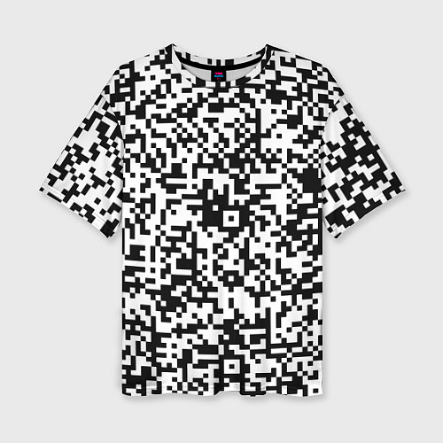 Женская футболка оверсайз Стиль QR код / 3D-принт – фото 1