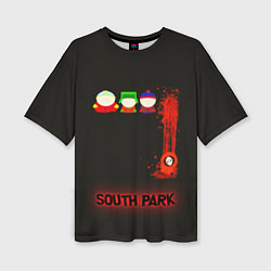 Женская футболка оверсайз Южный парк главные персонажи South Park