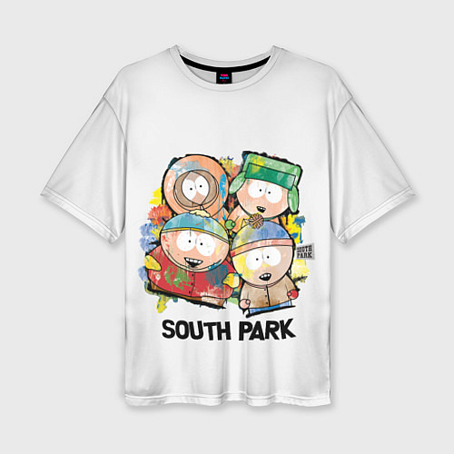 Женская футболка оверсайз South Park - Южный парк краски / 3D-принт – фото 1