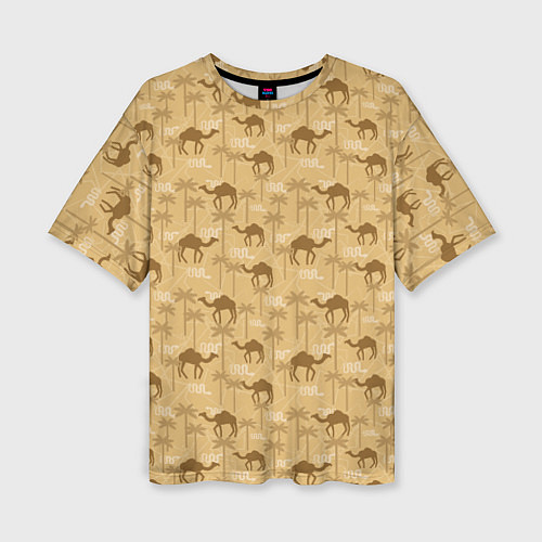 Женская футболка оверсайз Верблюды / 3D-принт – фото 1