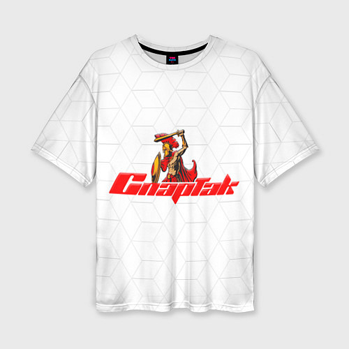 Женская футболка оверсайз Гладиатор Красно-белый / 3D-принт – фото 1