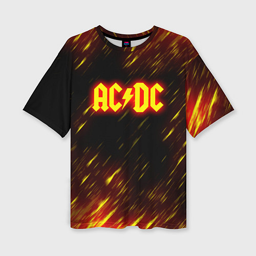 Женская футболка оверсайз ACDC Neon / 3D-принт – фото 1