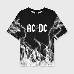 Женская футболка оверсайз ACDC Fire
