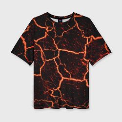 Женская футболка оверсайз Раскаленная лаваhot lava