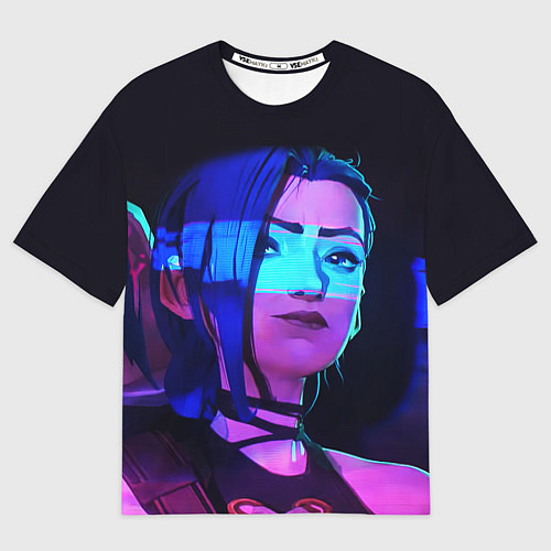 Женская футболка оверсайз Джинкс Паудер неон / 3D-принт – фото 1