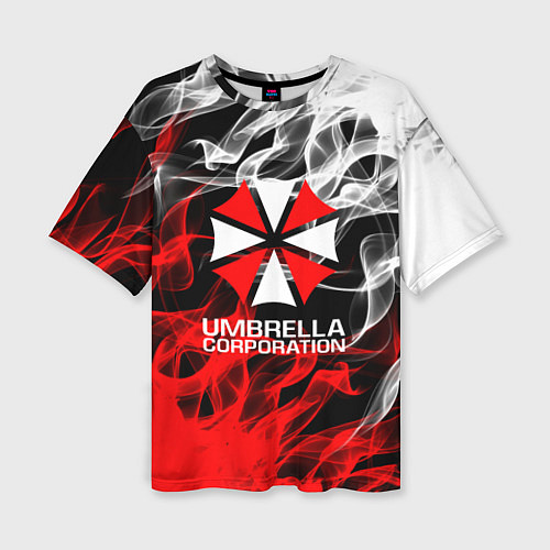 Женская футболка оверсайз Umbrella Corporation Fire / 3D-принт – фото 1