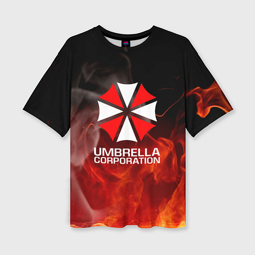 Женская футболка оверсайз Umbrella Corporation пламя / 3D-принт – фото 1