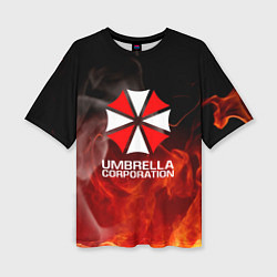 Женская футболка оверсайз Umbrella Corporation пламя