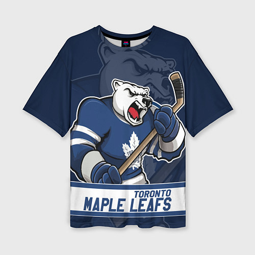 Женская футболка оверсайз Торонто Мейпл Лифс, Toronto Maple Leafs Маскот / 3D-принт – фото 1