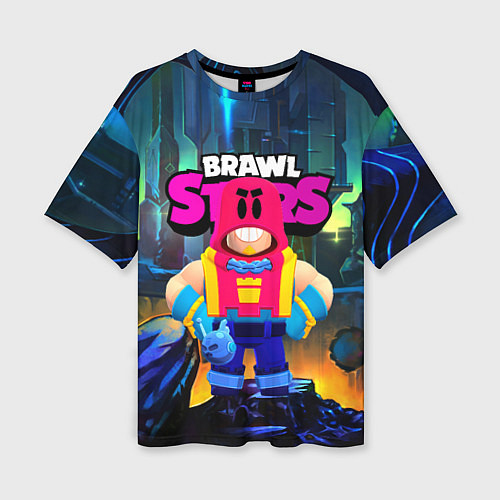 Женская футболка оверсайз GROM SPACE BRAWL STARS / 3D-принт – фото 1