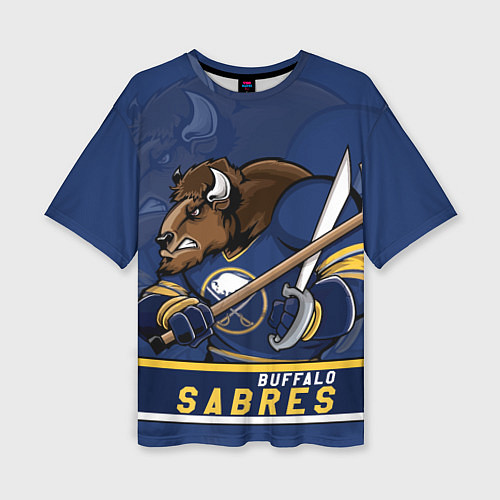 Женская футболка оверсайз Баффало Сейберз, Buffalo Sabres / 3D-принт – фото 1