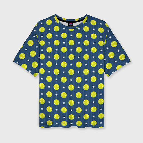 Женская футболка оверсайз Мячики для Тенниса / 3D-принт – фото 1