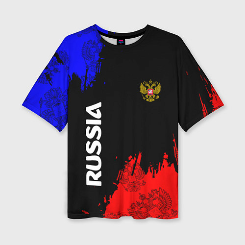 Женская футболка оверсайз Russia Патриот / 3D-принт – фото 1