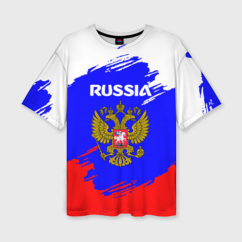 Женская футболка оверсайз Russia Геометрия / 3D-принт – фото 1