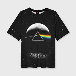 Женская футболка оверсайз PINK FLOYD LOGO ПИНК ФЛОЙД ЗВЕЗДЫ