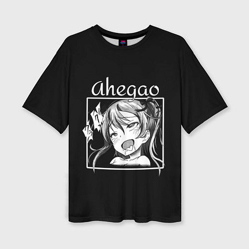 Женская футболка оверсайз АХЕГАО AHEGAO аниме / 3D-принт – фото 1