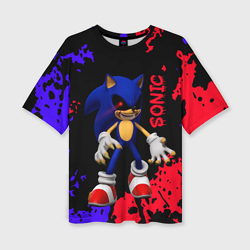 Женская футболка оверсайз Соник екзе Sonic exe / 3D-принт – фото 1