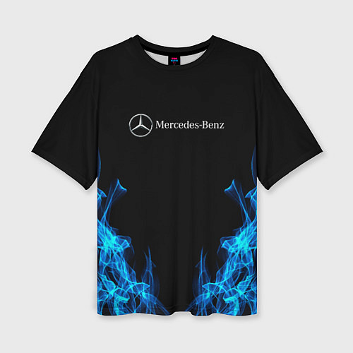 Женская футболка оверсайз Mercedes-Benz Fire / 3D-принт – фото 1