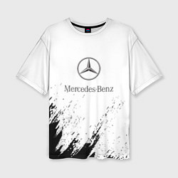 Футболка оверсайз женская Mercedes-Benz - White texture, цвет: 3D-принт