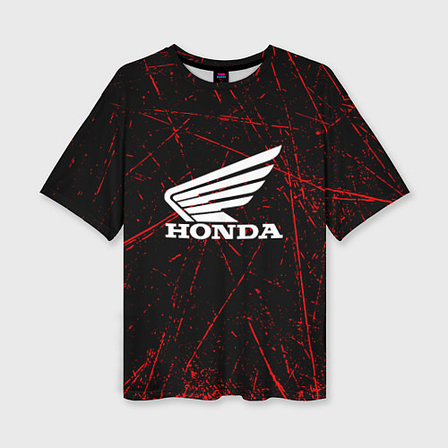 Женская футболка оверсайз Honda Красные линии / 3D-принт – фото 1